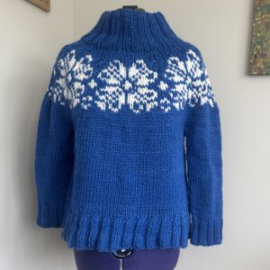 Håndstrikket genser, str L/XL