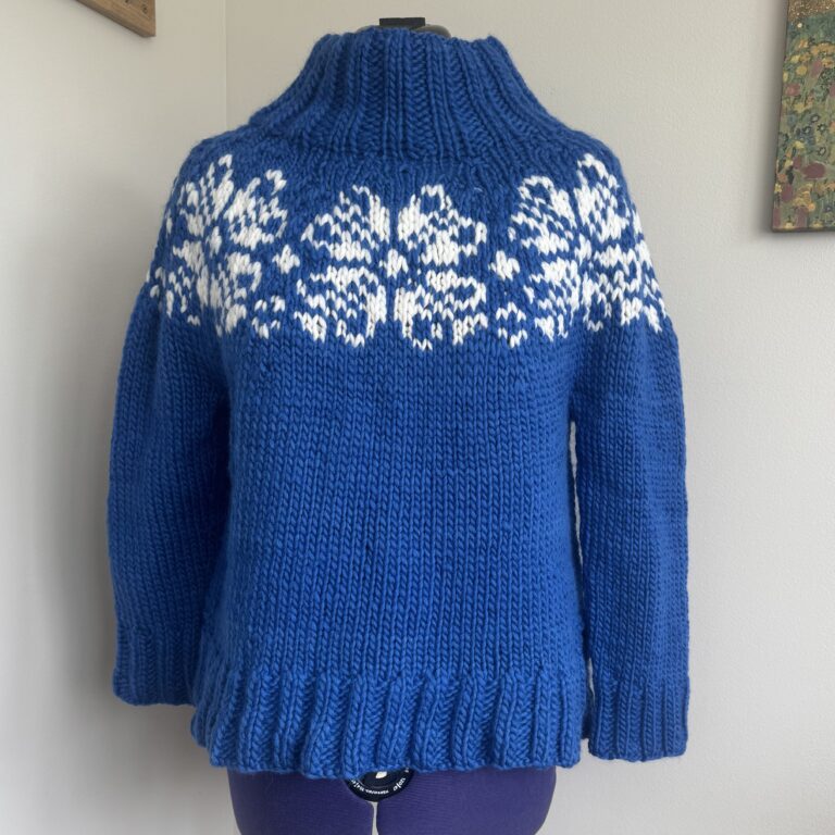 IMG_1876 Håndstrikket genser, str L/XL